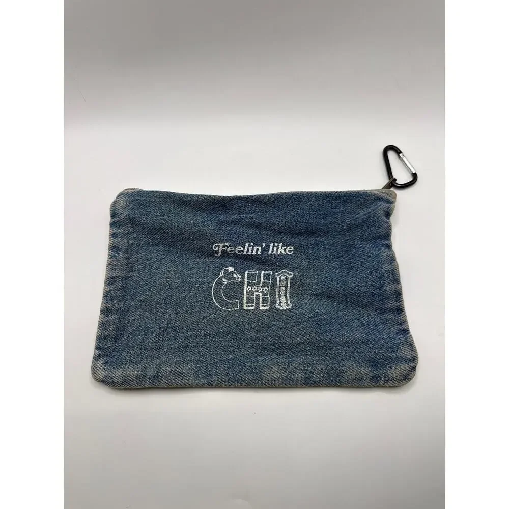 American Eagle x Lollapalooza Denim Bag Zip Pouch Makeup Travel Organizer